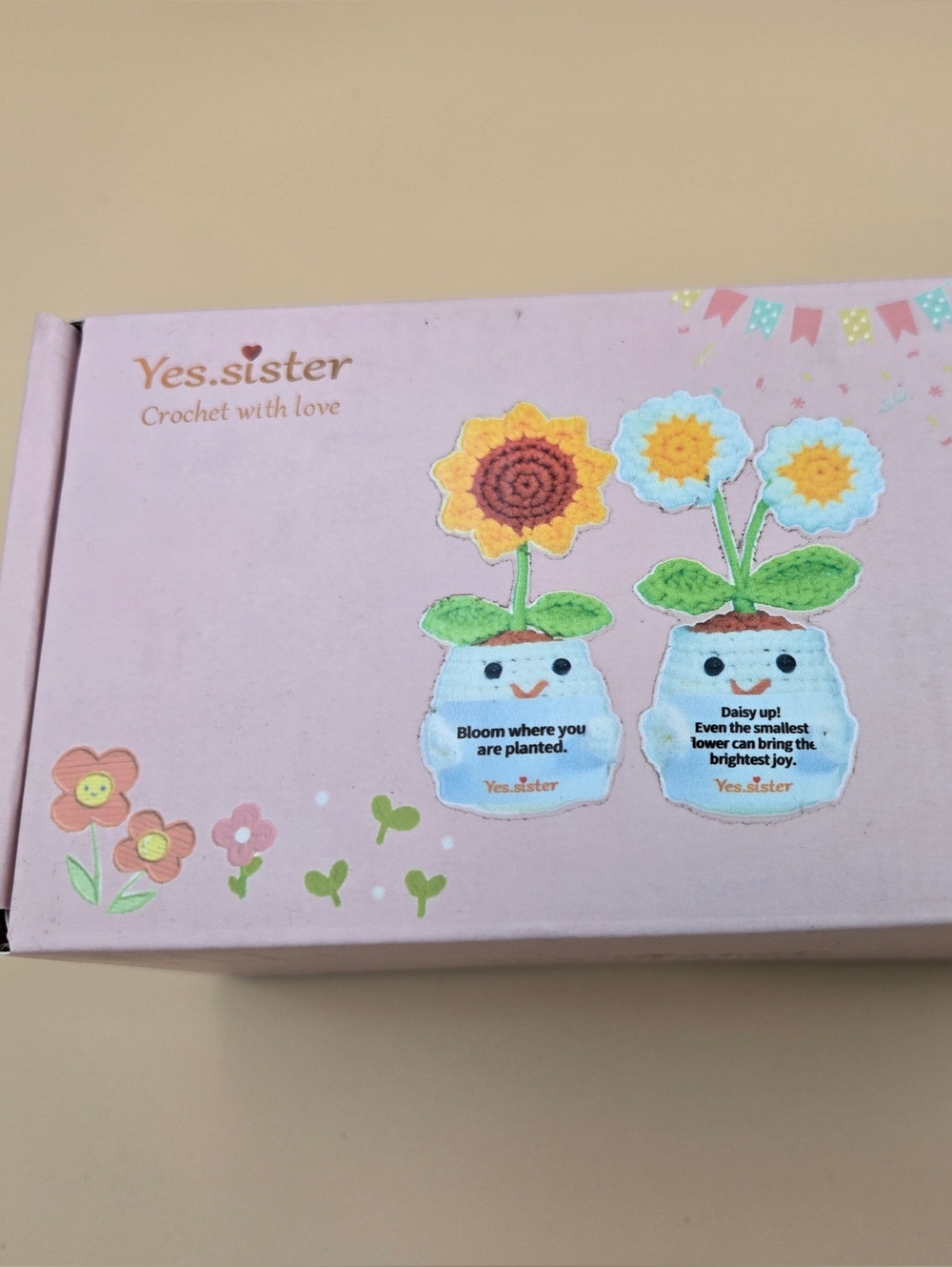 Yes.sister DIY Beginners Crochet Kit with Smiling Pot Emotional Support New